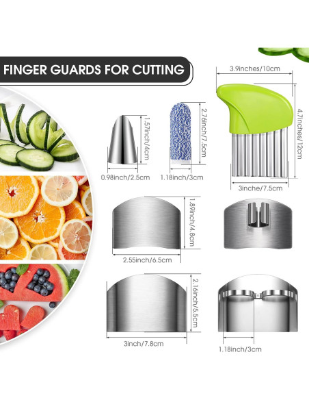 Juego de 9 Protectores de Dedos Raiten Acero Inoxidable