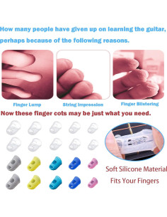 Paquete de Aprendizaje Guitarra Junlego 20 Pcs Silicona 2