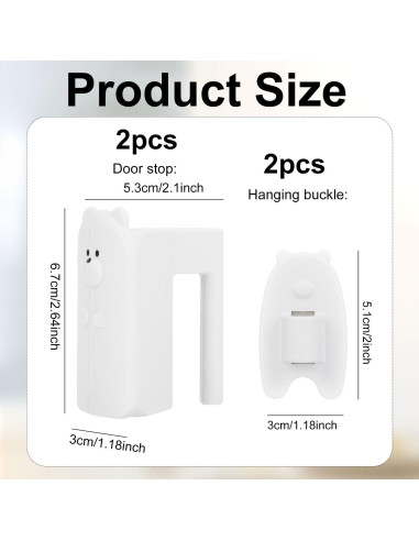 2 Protectores de Puerta para Bebés BOXOB Silicona Blanco
