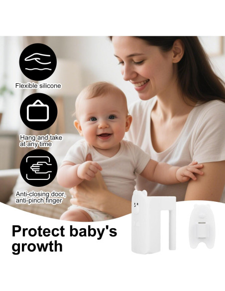 2 Protectores de Puerta para Bebés BOXOB Silicona Blanco