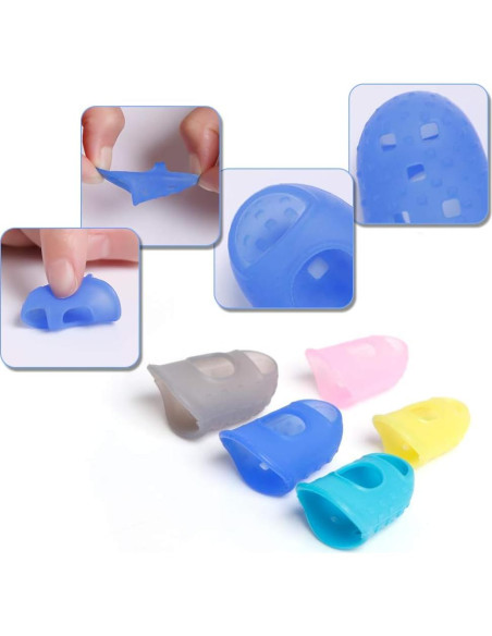 40 Protectores de Dedo de Silicona para Guitarra Multicolor