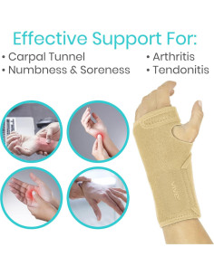 Férula de Muñeca Vive Beige Izquierda para Síndrome del Túnel Carpiano 2