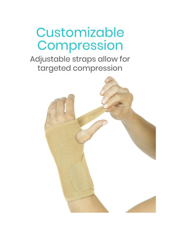 Férula de Muñeca Vive Beige Izquierda para Síndrome del Túnel Carpiano