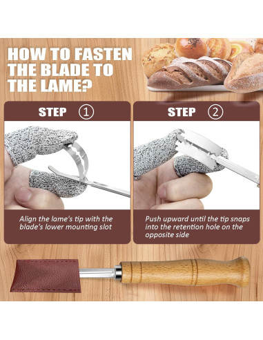 Cortador de Pan Furneet con 11 Cuchillas y Mango de Madera