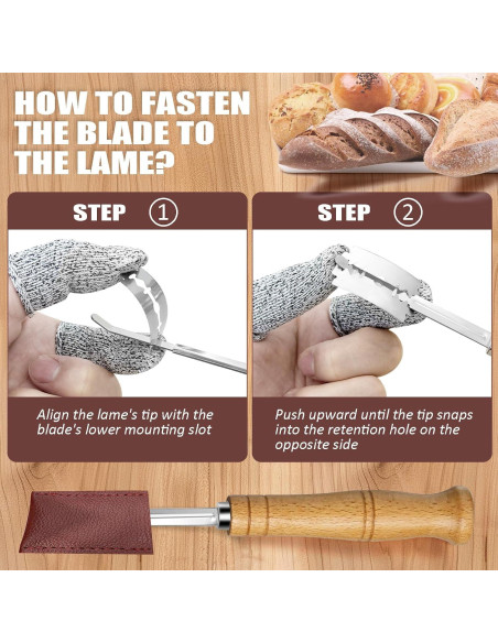 Cortador de Pan Furneet con 11 Cuchillas y Mango de Madera