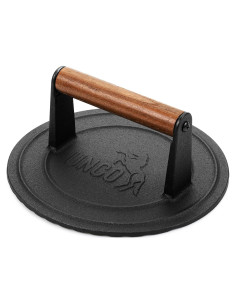 Prensa de Parrilla de Hierro Fundido UNCO 21.6 cm Mango de Madera