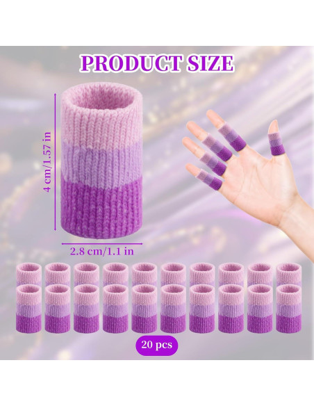 20 Protectores de Dedos de Ganchillo Asofelk 4cm Transpirables