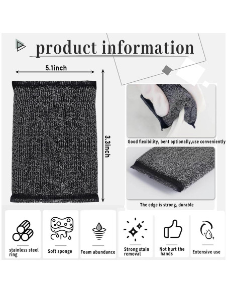 Esponjas de Acero Inoxidable EdgeVue - Paquete de 6