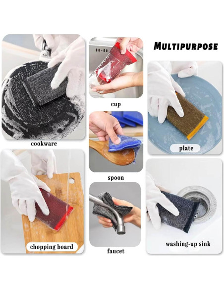 Esponjas de Acero Inoxidable EdgeVue - Paquete de 6