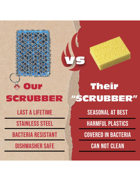 Esponja de Cadena de Hierro Fundido Knapp Made 10x8.9 cm