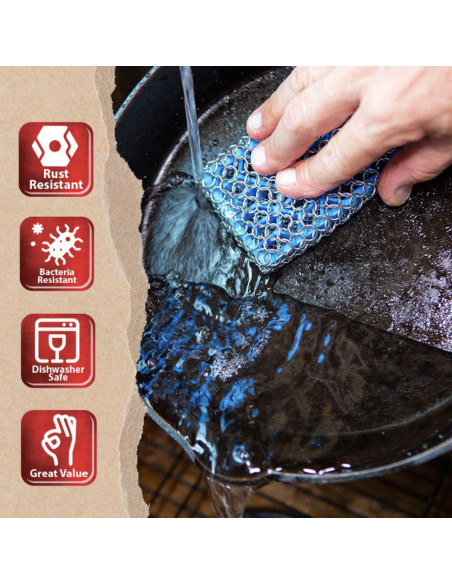 Esponja de Cadena de Hierro Fundido Knapp Made 10x8.9 cm