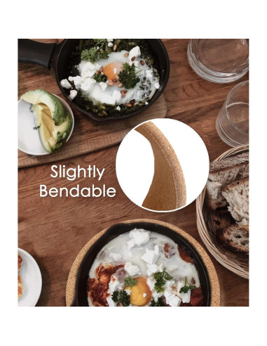 Trivete de Corcho KITLAB 20 cm Resistente al Calor - 4 Pcs