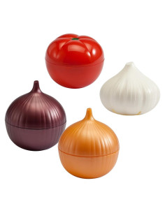 Set de 4 Ahorradores de Alimentos Hutzler - Cebolla, Tomate, Ajo