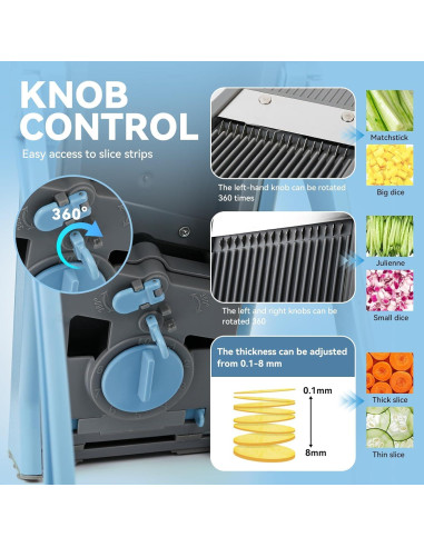 Rebanador Mandolina Seguro XAYCDEHN Ajustable 0.1-8mm