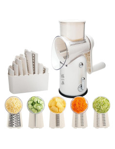 Rallador de Queso Rotativo ZHANG XIAO QUAN 5 en 1 Blanco