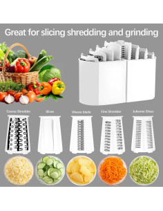 Rallador de Queso VEKAYA 5 en 1 Acero Inoxidable Verde Claro 2