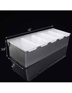 Dispensador de Condimentos Acero Inoxidable New Star 5 Compartimentos 2