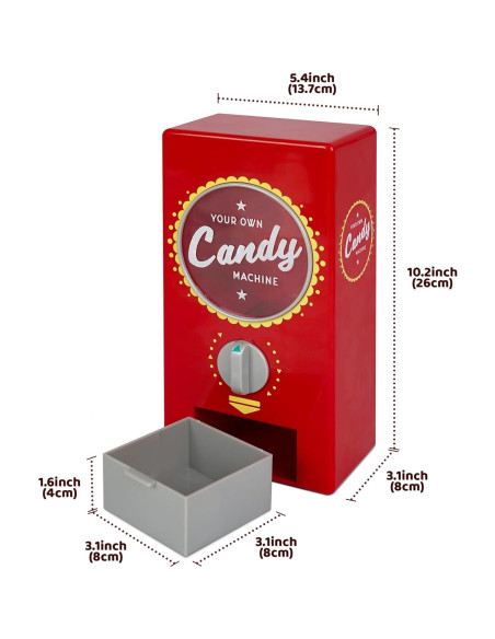 Dispensador de Caramelos Retro YORBO 25.9 cm Rojo