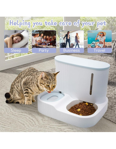 Comedero y Bebedero Automático Kathson 3L Verde para Gatos