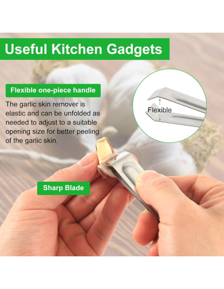 3 Piezas Pelador de Ajo Acero Inoxidable NQEUEPN