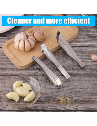 3 Piezas Pinzas de Ajo Acero Inoxidable Lasuroa