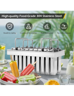 Moldes de Paletas Dyna-Living 20PCS Acero Inoxidable 85ml 2