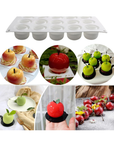 Molde de Silicona Manzana SIQINZONGWA 15 Cavidades 3D