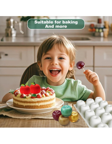 Molde de Silicona Manzana SIQINZONGWA 15 Cavidades 3D