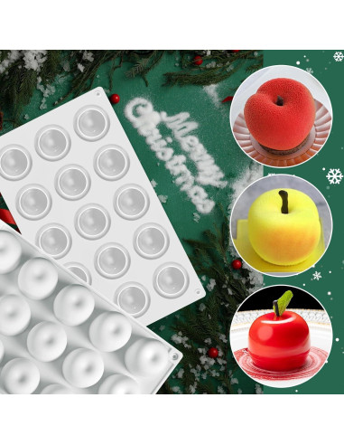 Molde de Silicona Manzana SIQINZONGWA 15 Cavidades 3D