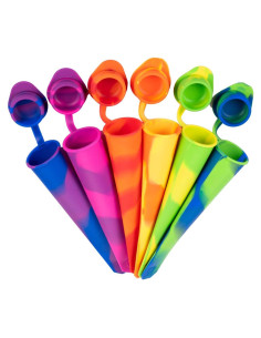 Moldes de Paletas de Silicona iNeibo - 6 Piezas Coloridas