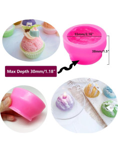 5 Moldes de Silicona Rosa TuNan para Helado y Jabón 2