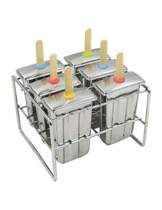 Molde de Paletas de Acero Inoxidable Onyx 6 Piezas