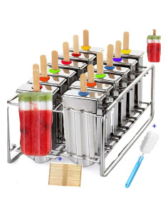 Molde de Paletas de Acero Inoxidable Pizety 12 Cavidades
