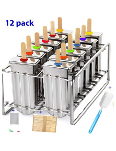 Molde de Paletas de Acero Inoxidable Pizety 12 Cavidades 2