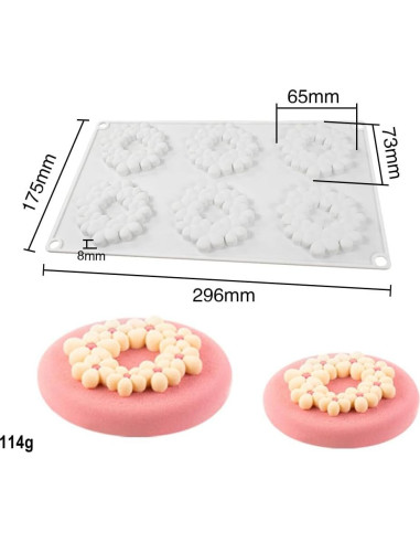 Molde de Silicona 3D Flor 6 Cavidades Mostsom 30x17.8 cm