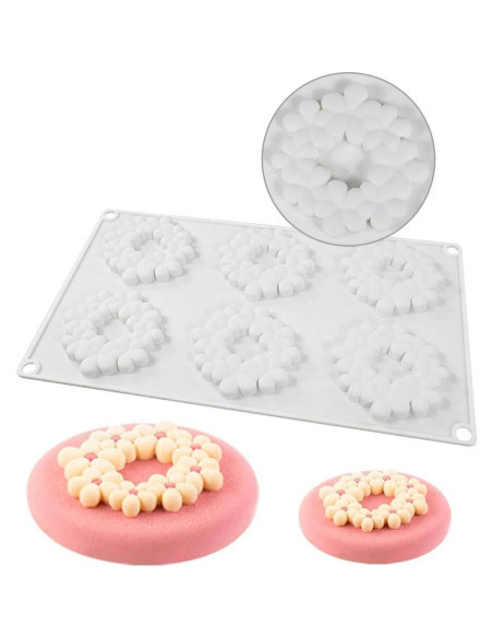 Molde de Silicona 3D Flor 6 Cavidades Mostsom 30x17.8 cm