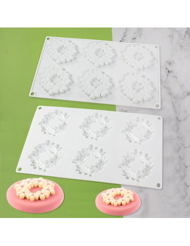 Molde de Silicona 3D Flor 6 Cavidades Mostsom 30x17.8 cm