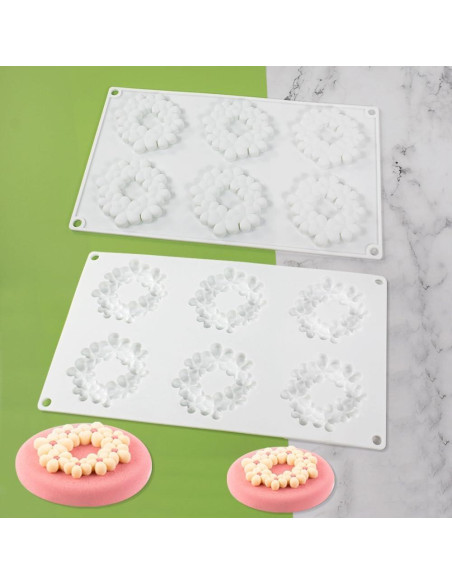 Molde de Silicona 3D Flor 6 Cavidades Mostsom 30x17.8 cm