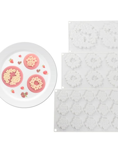 Molde de Silicona 3D Flor 6 Cavidades Mostsom 30x17.8 cm