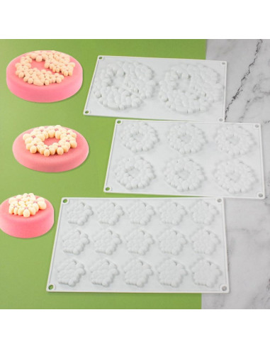 Molde de Silicona 3D Flor 6 Cavidades Mostsom 30x17.8 cm