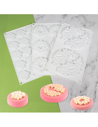 Molde de Silicona 3D Flor 6 Cavidades Mostsom 30x17.8 cm