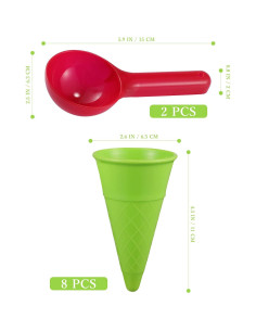Conjunto de Juguetes de Playa TOYANDONA 10 Piezas Conos de Helado 2