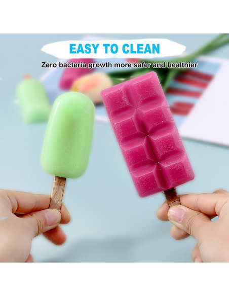 Moldes de Silicona para Paletas JIELUO - 2 Piezas con 4 Cavidades