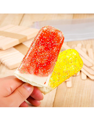 Boao Set 200 Piezas Palitos y Bolsas de Helado 21x8 cm