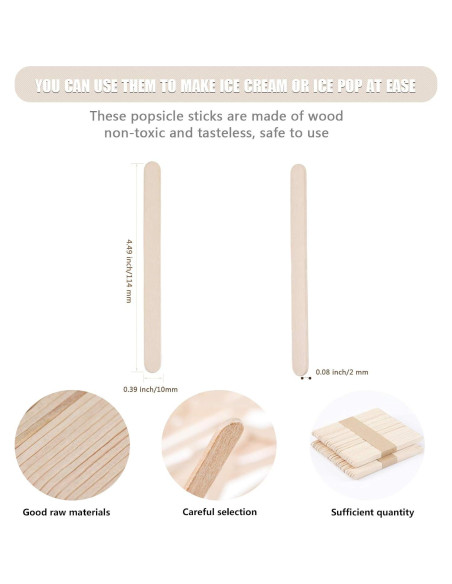 Boao Set 200 Piezas Palitos y Bolsas de Helado 21x8 cm