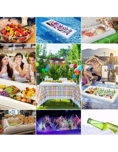 Bandeja de Servicio Inflable Jasonwell 2 PCS Enfriador de Hielo