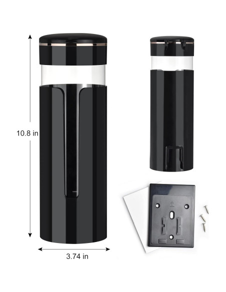 Dispensador de Tazas Montado en Pared MYITYARD Negro 27,4 cm