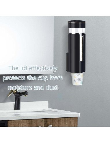 Dispensador de Tazas Montado en Pared MYITYARD Negro 27,4 cm