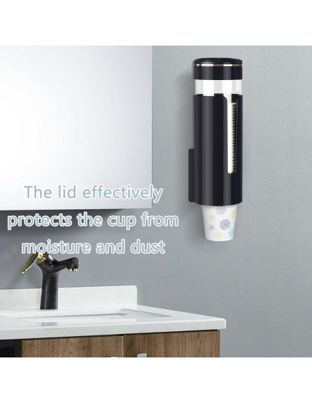 Dispensador de Tazas Montado en Pared MYITYARD Negro 27,4 cm