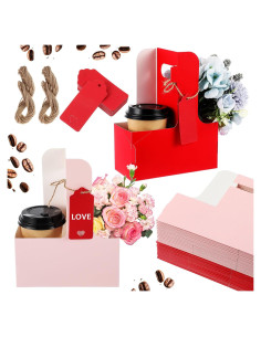 Paquete de 50 portavasos con asa MotiMind 2 tazas kraft